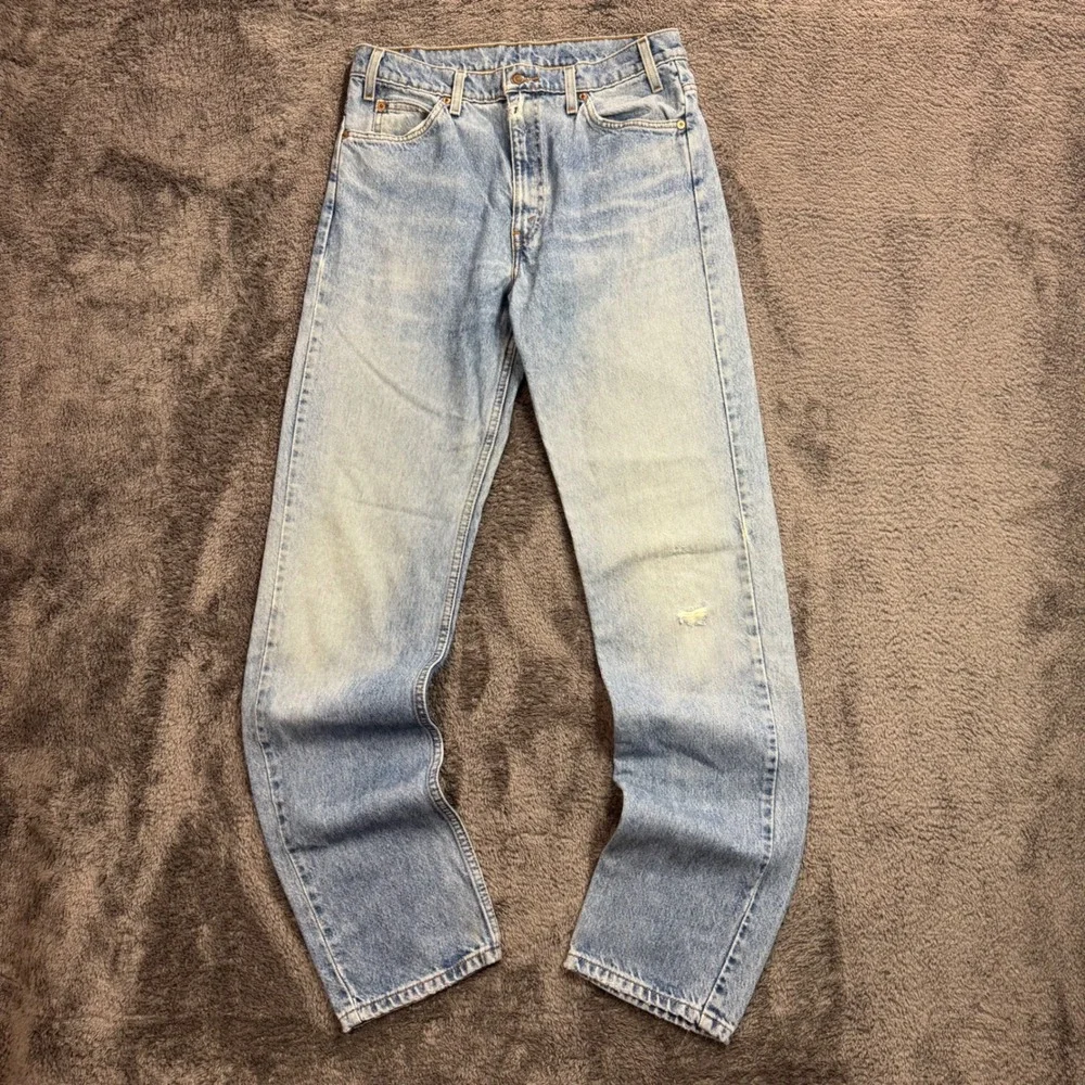 90s Levis 505 Orange Tab Vintage Jeans Mens 34x36 Light Wash Straight Leg Denim